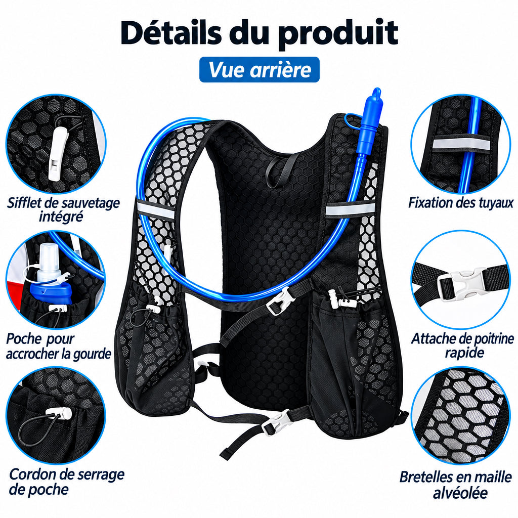 Gilet d'hydratation trail, vue 6