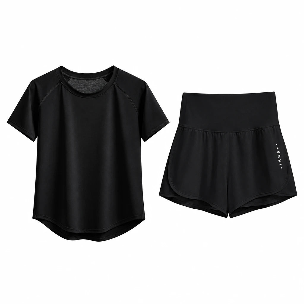 Ensemble running femme 2 pièces, coloris noir